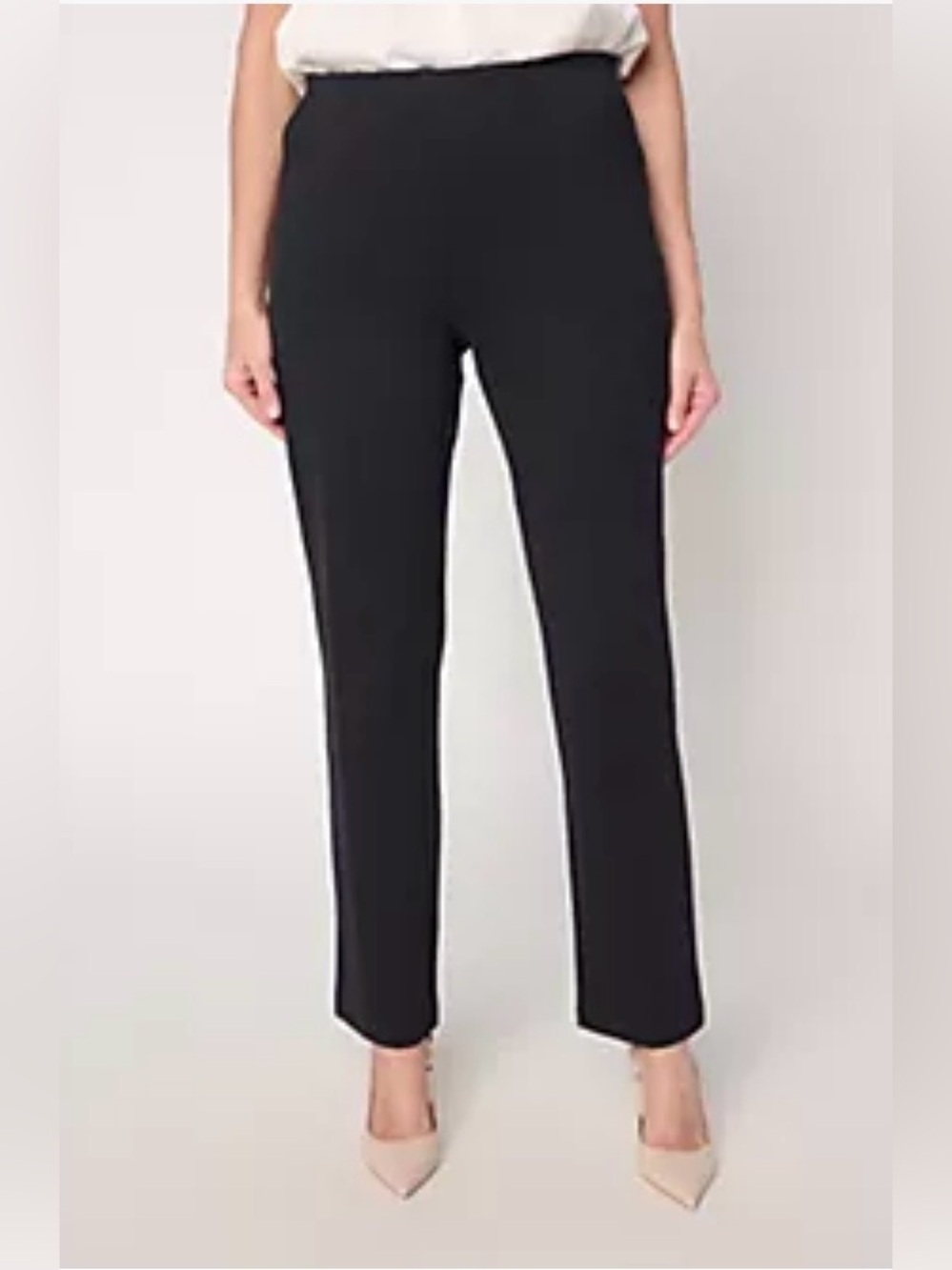 Joan Rivers Regular Hollywood Waist Full Length Ponte Pants Black Large NWT